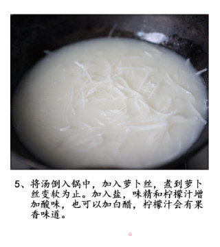 Hot and Sour Shredded Radish Milk Soup recipe