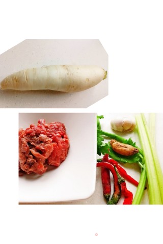 Stir-fried Beef with White Radish recipe