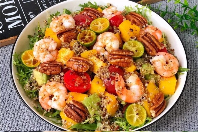 Low-fat and Delicious Quinoa Shrimp Salad ❗zero Failure Homemade Vinaigrette recipe