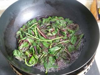 Hand-made Noodles with Red Amaranth recipe