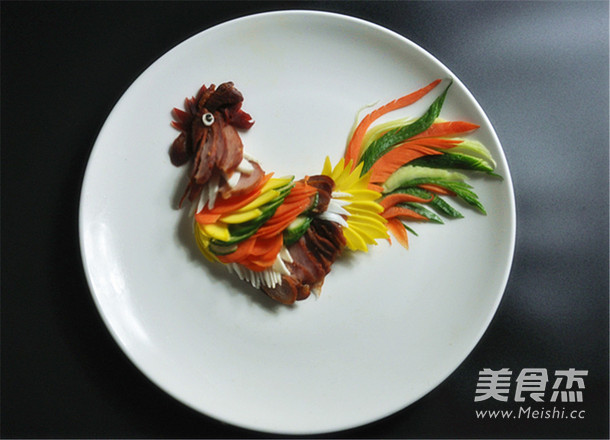 Rooster Announces Dawn Dinner Plate Painting recipe