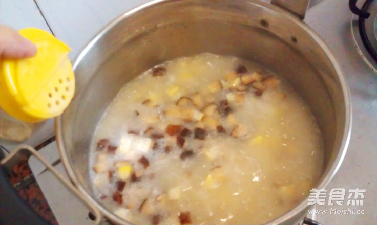 Mushroom Salted Egg Congee recipe