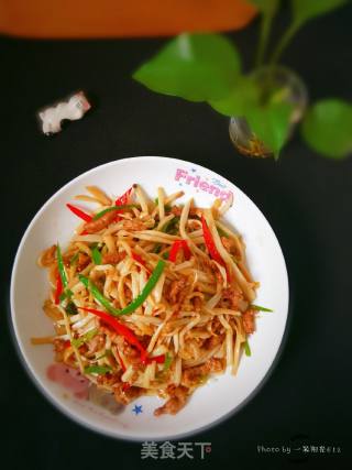 Fried Pork with Pleurotus Eryngii recipe