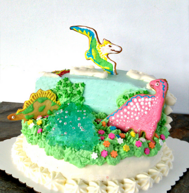 #aca烤明星大赛#jurassic Park Dinosaur Birthday Cake recipe