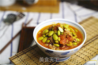 Edamame Beef Boiled Tomato recipe