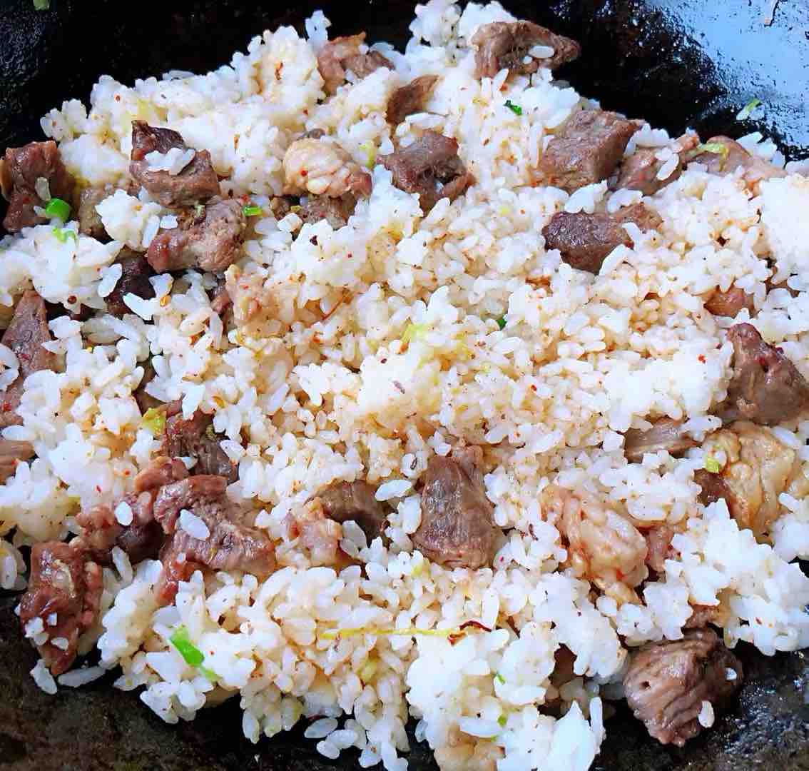 Lamb Skewers Fried Rice recipe