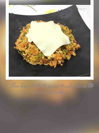 Cheese Fried Rice with Korean Spicy Sauce