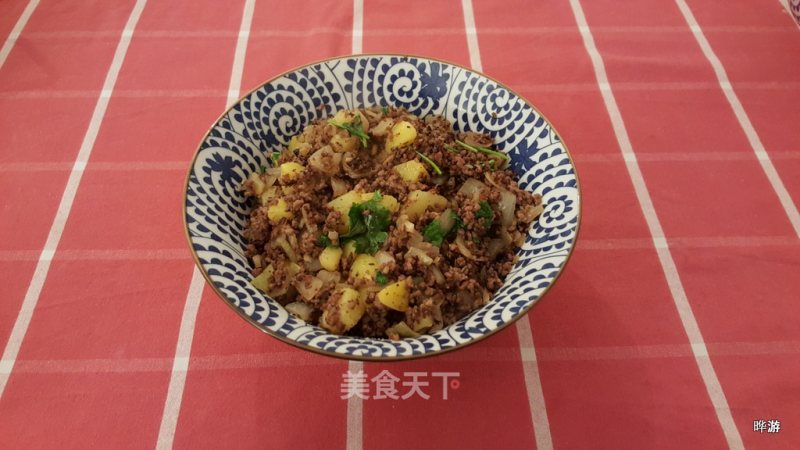 #信之美# Cumin-flavored Minced Beef and Fried Onions recipe
