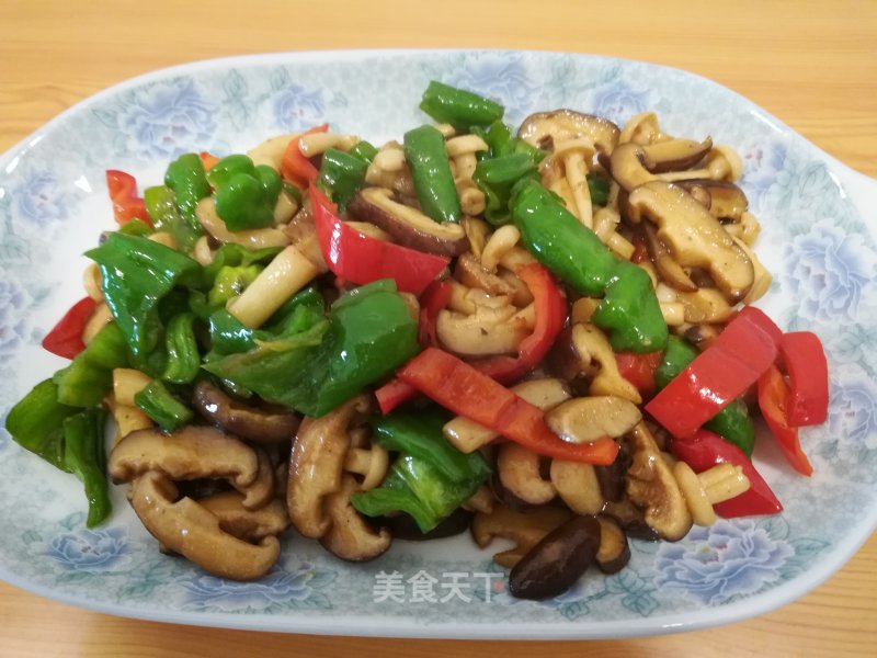 Double Mushroom in Oyster Sauce recipe