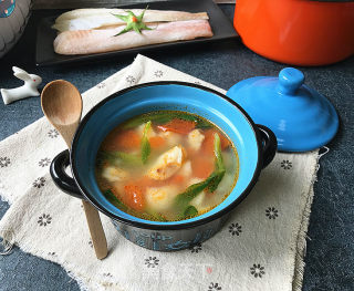 Cod Fish Soup with Greens and Tomatoes recipe