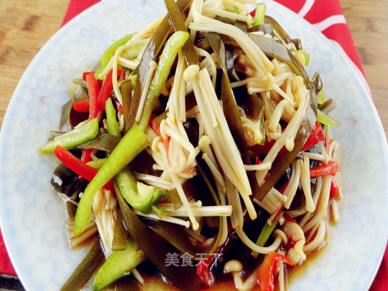 Enoki Mushroom Mixed with Kelp Shreds recipe