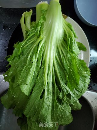 Stir-fried Mustard Greens with Minced Garlic and Dried Chilies recipe