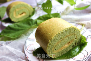 #柏翠大赛# Mulberry Leaf Sweet Potato Cake Roll recipe