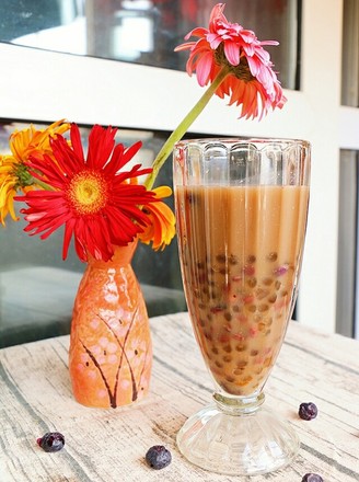 Blueberry Sago Honey Soy Milk Tea recipe