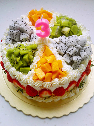 Fruit Birthday Cake (8 Inches) recipe