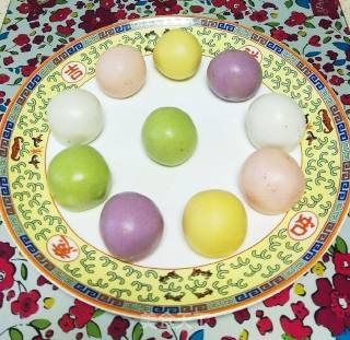 Natural Colorful Vegetable Glutinous Rice Balls recipe