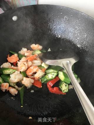 Fried Shrimp with Okra recipe