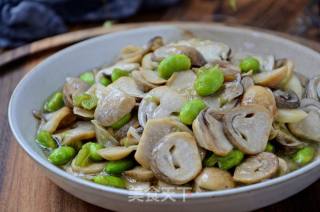 Stir-fried Beans with Straw Mushroom recipe