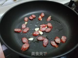 Stir-fried Snow Peas with Sausage recipe