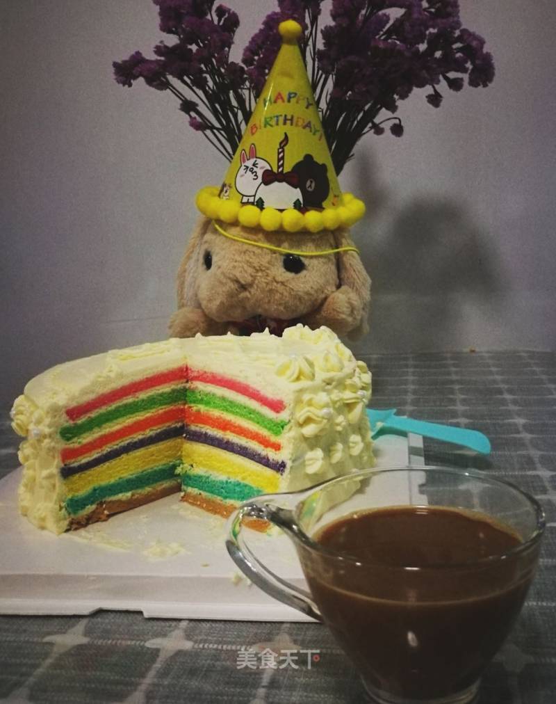 Rainbow Cake (8 Inches) recipe