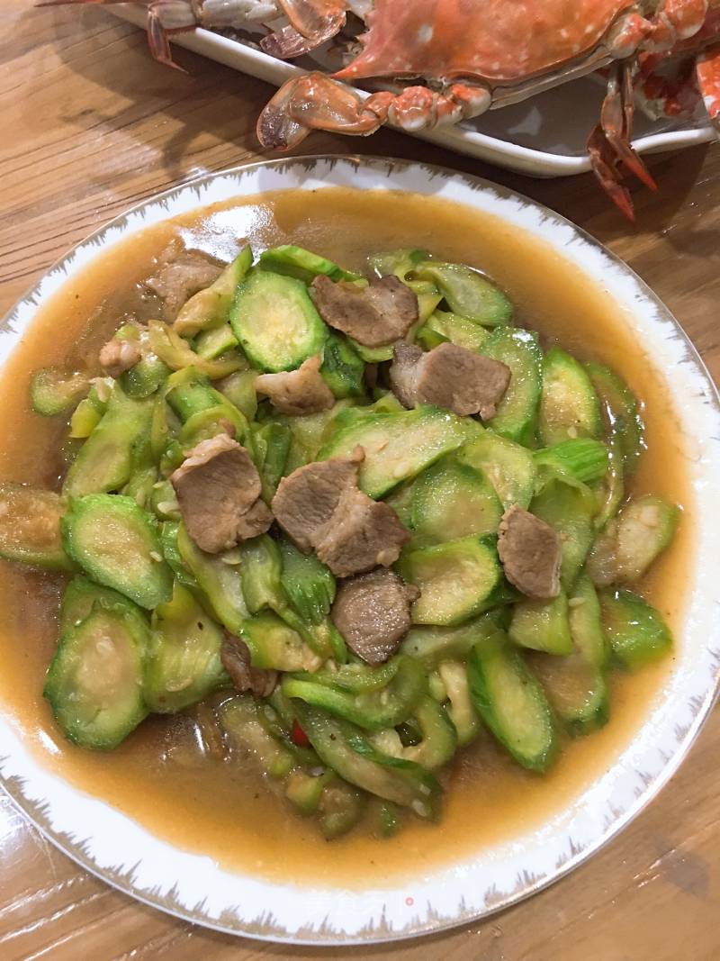 Loofah Stir-fried Pork recipe