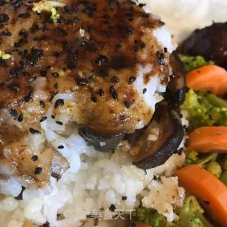 Teriyaki Chicken Drumstick Rice with Garlic and Shiitake Mushroom recipe