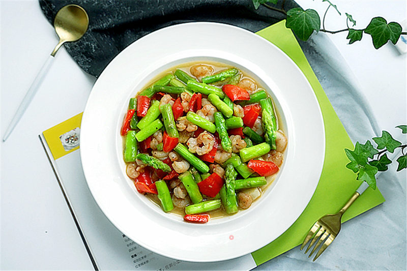 Stir-fried Shrimp with Asparagus recipe