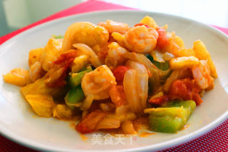 Stir-fried Shrimp with Pineapple recipe