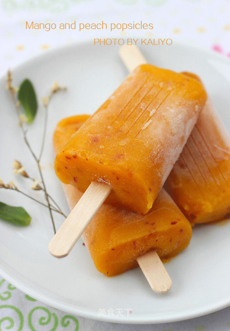 [mango and Peach Popsicles] A Cool Summer Fruit Season recipe