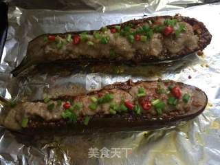 #aca烤明星大赛#grilled Eggplant with Minced Garlic Meat recipe