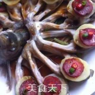 Steamed Bream with Sausage recipe