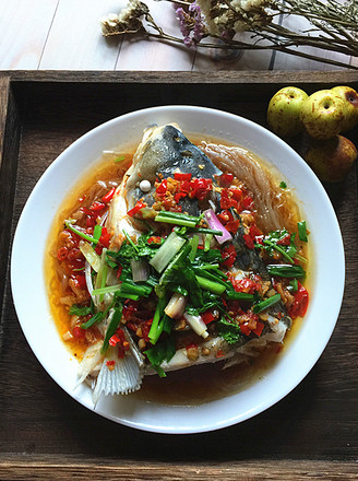 Steamed Chopped Pepper Fish Head with Vermicelli recipe