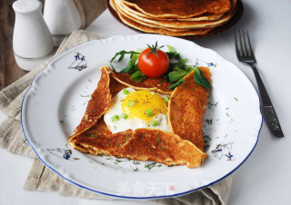 Brushed French Buckwheat Bacon Egg Crepes recipe