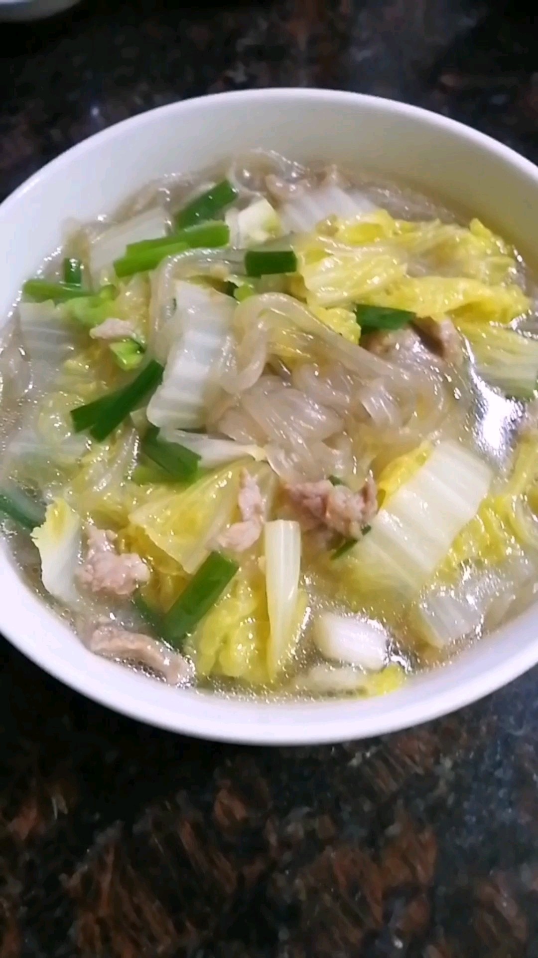 Stewed Vermicelli with Diced Pork and Cabbage