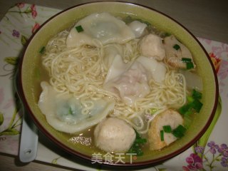 [wonton Dumpling Noodles in Soup]---it's Not Too Cold this Spring recipe