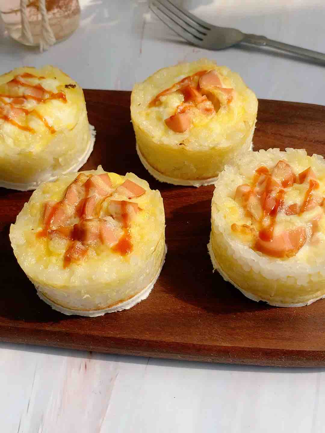 Popcorn Cheese Egg Rice Fort recipe