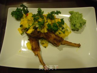 Fried Lamb Chops with Mango and Mint recipe