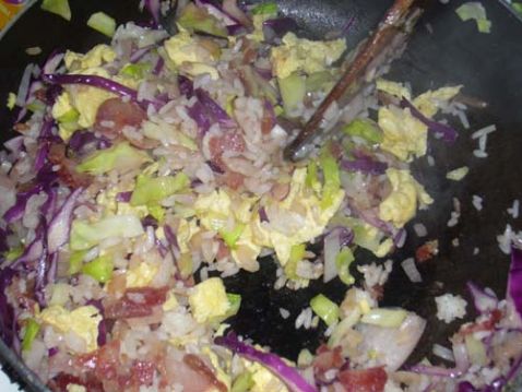 Two-color Cabbage and Preserved Fried Rice recipe