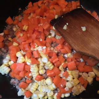 Stir-fried Minced Pork with Corn and Carrot recipe