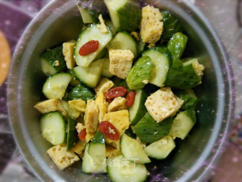 Cucumber Steamed Egg with Oil-free Cold Dressing recipe