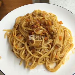 Spaghetti with Tomato Meat Sauce recipe