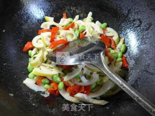 Fried Edamame with Bamboo Shoots recipe