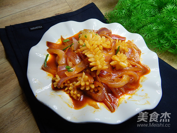 Stir-fried Squid Flower with Sweet Chili Sauce recipe