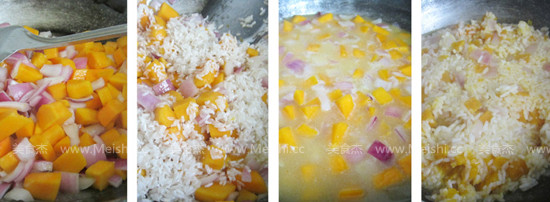 Pumpkin and Onion Braised Rice recipe