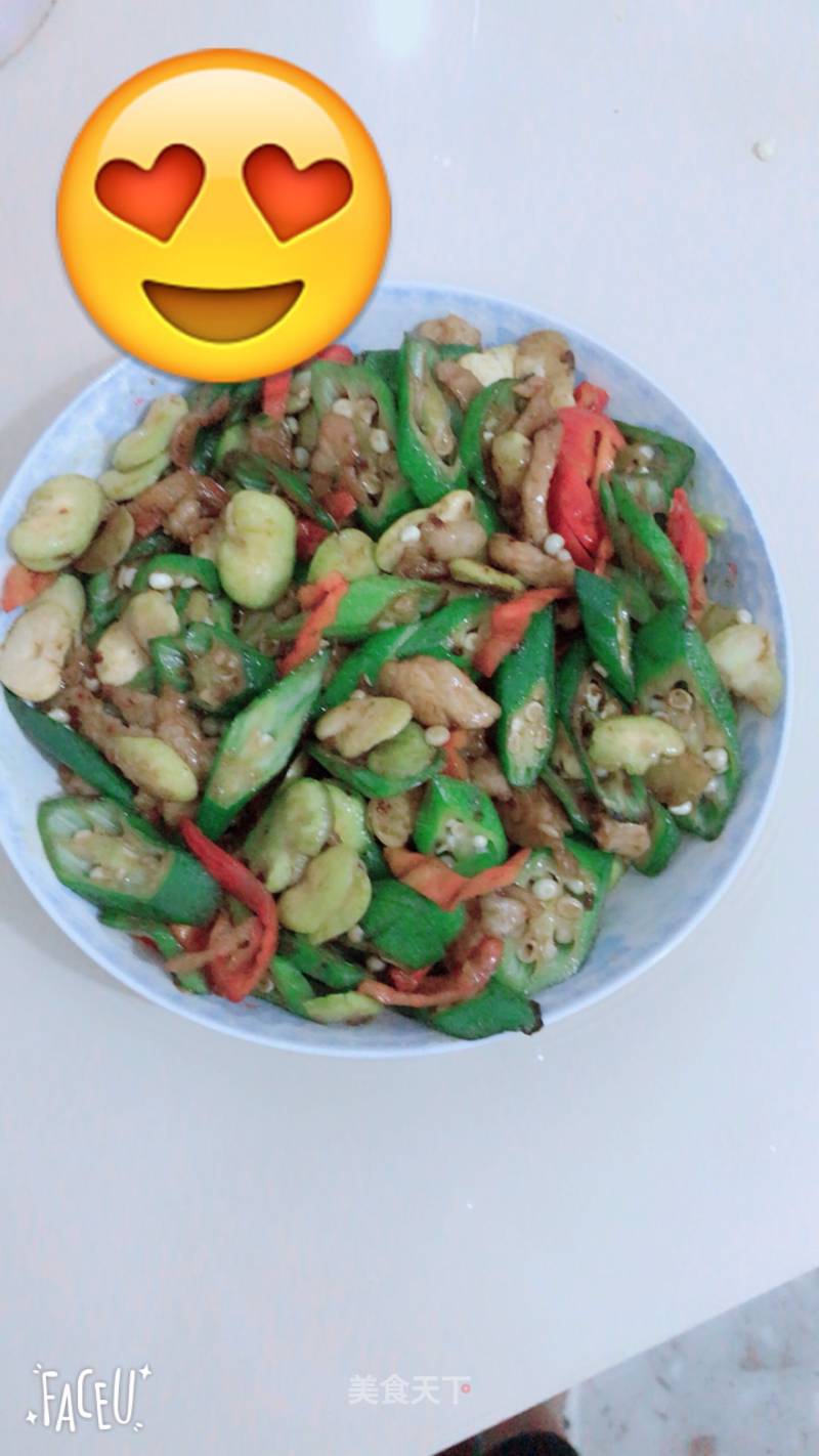 Fried Pork with Okra recipe