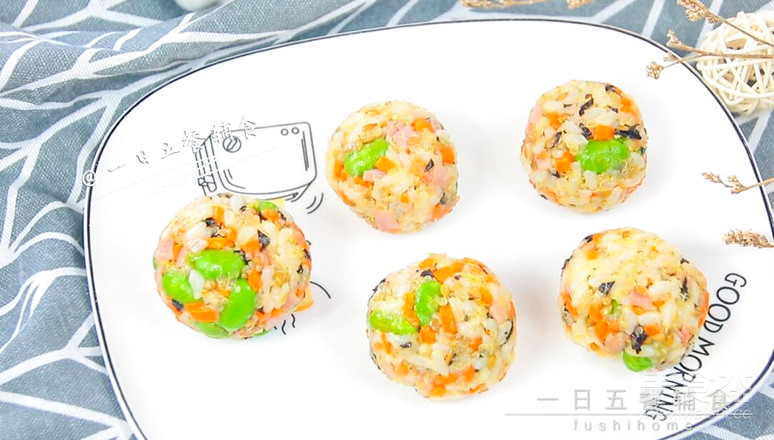 Shrimp, Miscellaneous Vegetables and Cheese Rice Ball Baby Food Supplement, Cooked Rice + Carrot recipe