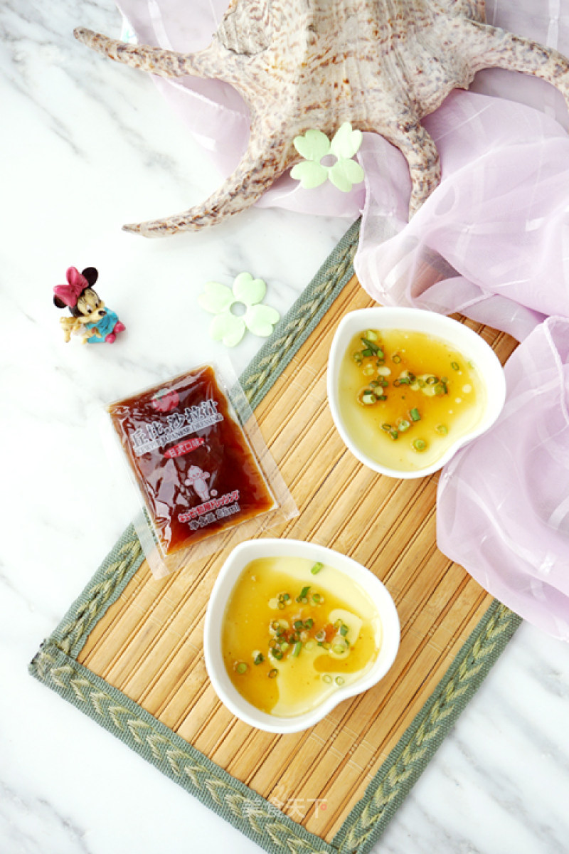 Steamed Custard with Japanese Salad Sauce recipe