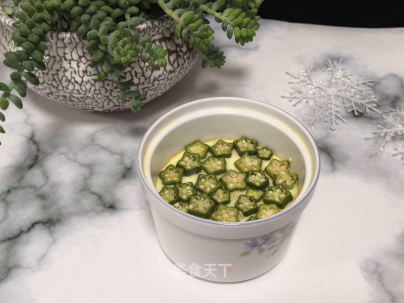 Simple Version-okra Steamed Egg recipe