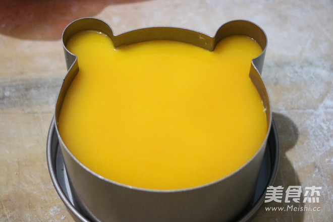 Cute Face of Colorful Fruit Bear Mousse recipe