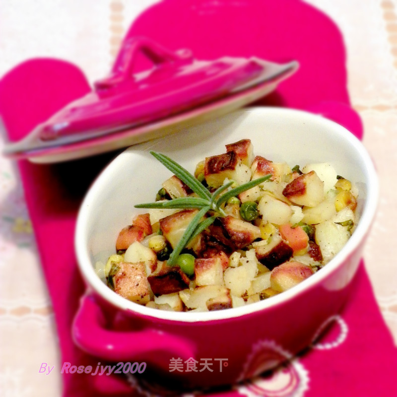 Rosemary Potato Corn Kernels-lazy Oven Dish recipe
